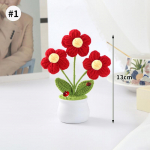 Mini Heegeldatud Potilill K&auml;sitsi kootud Lilled Potid Pulmakink K&uuml;lalistele Kunstlik Tulbi Karikakralill Lauakaunistus Flores as picture