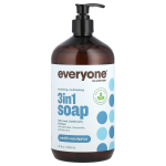 Everyone, 3-in-1 Soap, Body Wash, Bubble Bath, Shampoo, Pacific Eucalyptus, 32 fl oz (946 ml) black