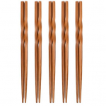 5 paari s&ouml;&ouml;gipulgad libisemiskindlad k&otilde;rge temperatuuri suhtes vastupidavad naturaalsest bambusest puidust karboniseeritud keerdkeeratud Hiina s&ouml;&ouml;gipulgad k&ouml;&ouml;gividin