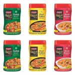 Pushp kaubam&auml;rgi kiirk&uuml;psetuskombo purk (Dal Tadka Masala, Sabji Masala, Shahi Paneer Masala, iga&uuml;ks 100g Pakk 6 tk)
