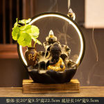 Kerge Luksus Uus Buddha k&auml;sitsi tagasivoolu viirukip&otilde;leti LED-lambi r&otilde;ngas Kodukaunistus Purpurne liiv Zen viirukip&otilde;leti viirukilaud