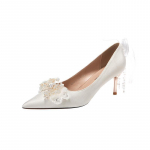 Valged satiinist stilettokontsad strassist lipsuga pulmadeks ja bankettideks size 9.5, EU 39 valge
