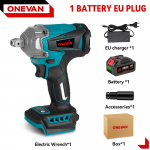 ONEVAN 1200N.M harjadeta elektriline l&ouml;&ouml;kmutriv&otilde;ti 1/2-tolline juhtmeta kuuskantpistikupesa komplekt 3-1 kruvikeeraja t&ouml;&ouml;riist Makita 18V aku jaoks 1 Battery Set