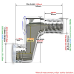Ekstsentriline adapter G1/2 isane x G3/4 isane Vahemaa suurendatud &uuml;hendus Pikk nurga all muutus segistile Du&scaron;i segisti 4 pieces&G1I2 M to G3I4 M
