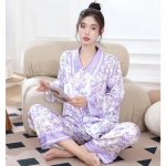 Lilla lilleline stiil Mugavad s&uuml;gisesed uued pidžaamad naistele J&auml;&auml;siidist jahedad vabaaja koduriietus M