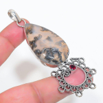 Honey Dendritic, Garnet Handmade 925 Sterling Silver Jewelry Pendant 3.55 g7b66