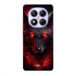 Coque Xiaomi Redmi Note 14 Pro 5G Loup noir feu rouge Maniacase