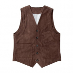 Meeste Velvetist Vest Mantel V-kaelusega Varrukateta &Uuml;he N&ouml;&ouml;biga Taskutega &Uuml;hev&auml;rviline Vest Jakk XXXL tumepruun v&auml;rv