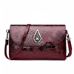 Roosilillega reljeefsed slingkotid Elegantne ema &otilde;lakott klapp Crossbody kott Daami &otilde;htupidu sidur 25*5*15cm must