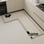 Premium L-kujulised k&ouml;&ouml;gimatid: mustust h&uuml;lgav, kergesti hooldatav, imav, kiiresti kuivav diatomiit savi majapidamiskasutuseks. 140*140cm