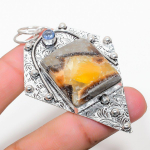 Septerian Stone, White Topaz 925 Sterling Silver Jewelry Pendant 2.88 m5q41