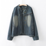 Teksariidest naiste kevad- ja s&uuml;gisjakk puuvillast ruuduline lahtine sinine &otilde;huke jakk vabaaja mitmek&uuml;lgne mugav pluss-suuruses jakk S sinine