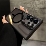 Magsafe Peidetud Hoidikuga L&auml;bipaistev &Uuml;mbris Samsung Galaxy S25 S24 Ultra S22 Plus S23 FE jaoks P&otilde;rutuskindel Magnetiline Juhtmevaba Laadimise Kate Samsung S24 Ultra must