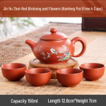 Tasuta kohaletoimetamine K&auml;sitsi valmistatud Yixingi lilla savi Zhuni teekann pallikujulise s&otilde;elaga - Kung Fu tee komplekt