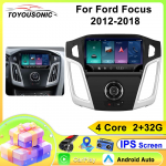 Autoraadio Carplay Ford Focusile 2012-2018 valge Navigatsioon GPS Android Auto Multimeediapleier Stereo&uuml;ksus WiFi BT Ei 2din 4G 4 core 2GB+32GB CP