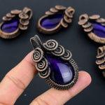 Blue Labradorite Handmade Copper Wire Wrap Pendant Jewelry 2.36 p7m91