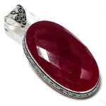 Ruby(Simulated) Gemstone Handmade 925 Sterling Silver Gift Pendant 2.96 o3l95