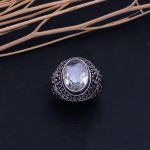 White Topaz Handmade 925 Sterling Silver Jewelry Ring Size 9.25 d9i12