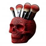 Meigipintslite hoidja Kolju kuju Suure mahutavusega Meigipintslite konteiner Vastupidav vaigust konstruktsioon punane