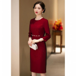 Elegantne Sametine Keep Pulmakleit &Auml;mmale &ndash; Kevadine Cheongsam Stiil 5XL