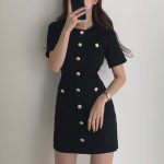 N&ouml;&ouml;biga kootud kleit Bodycon Mini Vestido Curto Korea suvine seksikas pidu Elegantne must Moda naiselik Ropa Mujer hommikumantlid S