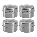 1/4tk Magnetilised V&uuml;rtsipurkid Tihendatud Grillimistarvikute Hoiukarp Pulbrikarp Roostevaba Teras Seinale Kinnitatav Maitseainepaak 1PCS