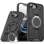 P&otilde;rutuskindel Tugevdatud Armor Telefoni&uuml;mbris 360&deg; P&ouml;&ouml;ratava Magnetilise Metallist R&otilde;ngashoidikuga iPhone/Samsungi &Uuml;mbrisele Autohoidiku jaoks Redmi Note 14 Pro Plus must