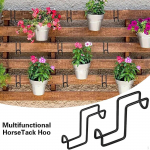 2x Tack Hooks Hanging Holder Heavy Duty Versatile over Rail Bridle Horse Halter Rack for