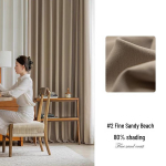 Kvaliteetne kreemikas pimendav magamistoakardin: Lihtne, Luksuslik Valgust blokeeriv kangas Whole Roll Fabric Per Meter (65+ meters)