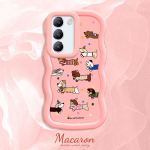 V&auml;rvitud muster Big Wave Edge pehme silikoon materjal Macaron telefoni &uuml;mbris p&otilde;rutuskindel kaitsev kummist korpus OnePlus Vivo Motorola Moto jaoks Vivo V29 5G must