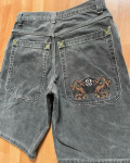 RogueWave Kotid R&otilde;ivad Gooti Ameerika Tasku Tr&uuml;kkimine Denim Spordir&otilde;ivad 2000ndad Vintage Streetwear Hip Hop Korvpallip&uuml;ksid M gray