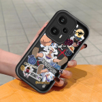 Pehme silikoonist ruudukujulise redeliga printimismustriga telefoni korpus, t&auml;iskaanega kaamera p&otilde;rutuskindel kaitse kummist &uuml;mbris Xiaomi Redmi jaoks Redmi Note 11T Pro pruun