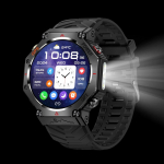 Rainbuvvy KC91 GPS nutikell 1,39-tolline TFT 360x360 BLE5.3 GPT 3ATM Veekindel 530mAh Bluetooth-k&otilde;ne Taskulamp Android-nutikell silicone strap must