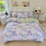 Tr&uuml;kiga Lilleline Voodipesukomplekt Pehme Ins &Uuml;he Kahe Kuningas Suurusega Tekikott Lame Voodilina Padjap&uuml;&uuml;r T&uuml;drukute Kodu Totel Voodipesu 150 x 200 3pcs