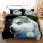 Loom Koer Husky Tekikott T&auml;iskasvanud Lapsed Kodutekstiil Armas Voodipesu 2/3 Voodipesukomplektid Kahekohaline Voodi King Suur T&auml;issuurus Dekoratsioon Kodu EU Twin 135x200cm