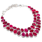 Ruby(Simulated) Gemstone 925 Sterling Silver Jewelry Necklace 18 e5b01