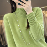 Naiste ka&scaron;miirkampsun Qinghe ka&scaron;miir 30% ka&scaron;miir 70% vill s&uuml;gis-talvine pullover soe ja moekas L s&auml;rav roheline v&auml;rv