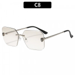 Naiste p&auml;ikeseprillid, meeste ja naiste moekad kandilised raamita p&auml;ikeseprillid, suurte raamidega p&auml;ikeseprillid