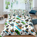 Mereline Purjekas Kuningas Kuninganna Tekikott Rannikuala Purjekas Voodipesukomplekt Mere Seiklus Tekikott Pol&uuml;ester Tepitud Kate 70x133cm