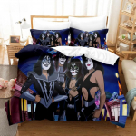 Kiss B&auml;ndi Voodipesukomplekt &Uuml;hekohaline Rockb&auml;ndi Tekikott Kahekohaline Queen King Twin Suurus Poistele T&auml;iskasvanutele Pehme Tekikoti Komplekt Kingitus 140X200cm 2pcs