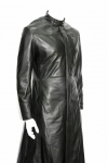 Must pehme k&auml;sitsi valmistatud pikk trenchcoat, uus, stiilne, meeste, ehtne lambanahk S must