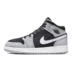 Air Jordan 1 Mid SE GS Elephant Toe Laste tossud Hall Must Valge DM6216-016 36