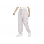 Nike Sportswear Club Fleece Keskmise v&ouml;&ouml;kohaga &Uuml;le suuruse Cargo T&otilde;mmatava paelaga Mugavad Soojad Kootud Dressip&uuml;ksid Naiste Alaosad Hall-Lilla Valge DQ5197-019 M