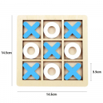Puidust XO Tic Tac Toe m&auml;ng Mini malelaua interaktsiooni pusle koolitus Montessori harivad m&auml;nguasjad kingitus lastele poiss t&uuml;drukule sinine