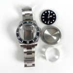 40 mm roostevabast terasest rihmaga kellakarp klaasist raamiga 82152813 mehhanismiga keraamiliste kellade jaoks. Single Strap