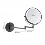 LED-valgustusega seinale paigaldatav kahepoolne suurendusega meigipeegel vannitubade jaoks, paigaldus ilma puurimiseta 3X Magnification