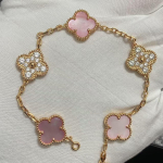 Uus versioon Neljaleheline ristik Viie &otilde;iega k&auml;ev&otilde;ru Naturaalne punane ahhaat Valge p&auml;rlmutter K&auml;ev&otilde;ru Naiste laserk&auml;ev&otilde;ru V Gold