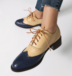 retro klassikaline segav&auml;rvid oxford kingad naiste brogue kingad paeladega vabaajakingad jalatsid toss 39 beige