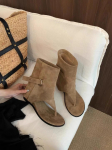 [Fanfna] Sisemine t&otilde;us 4cm retro stiilis Rooma jahedad saapad k&otilde;rge s&auml;&auml;rega avatud varba sandaalid suvine kandmine &uuml;hed saapad naised 35 khaki