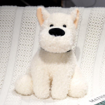Paar kutsikakoera nukk pl&uuml;&uuml;sist m&auml;nguasi v&auml;ike valge koer West Highlandi nukk laste seltsiline rahustav riidest nukk 35cm（0.55kg） white